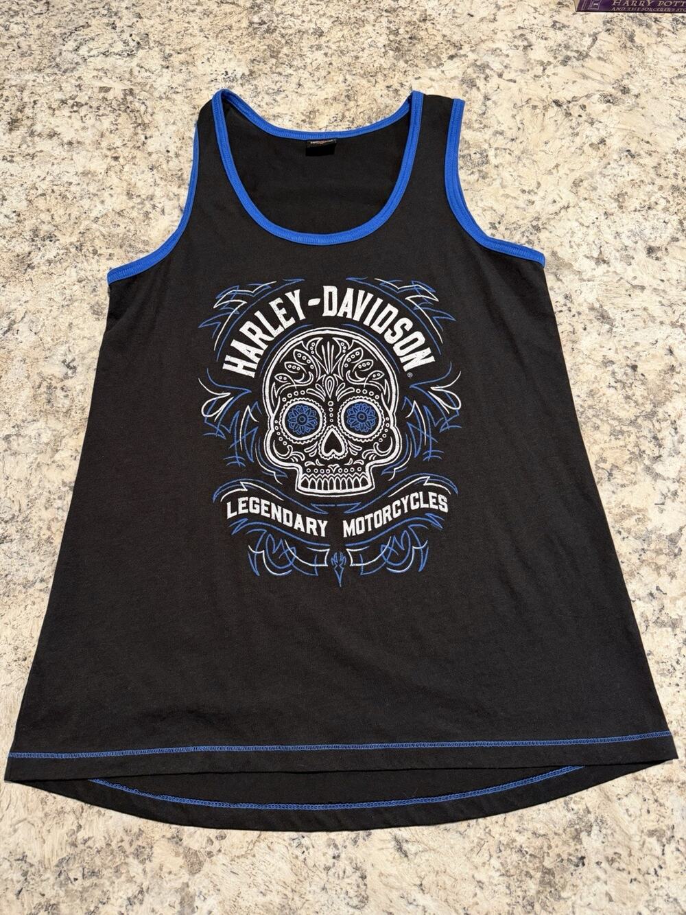 Women’s Harley Davidson Dia De Los Muertos/Outlaw (Blue Springs, MO) Tank Top L
